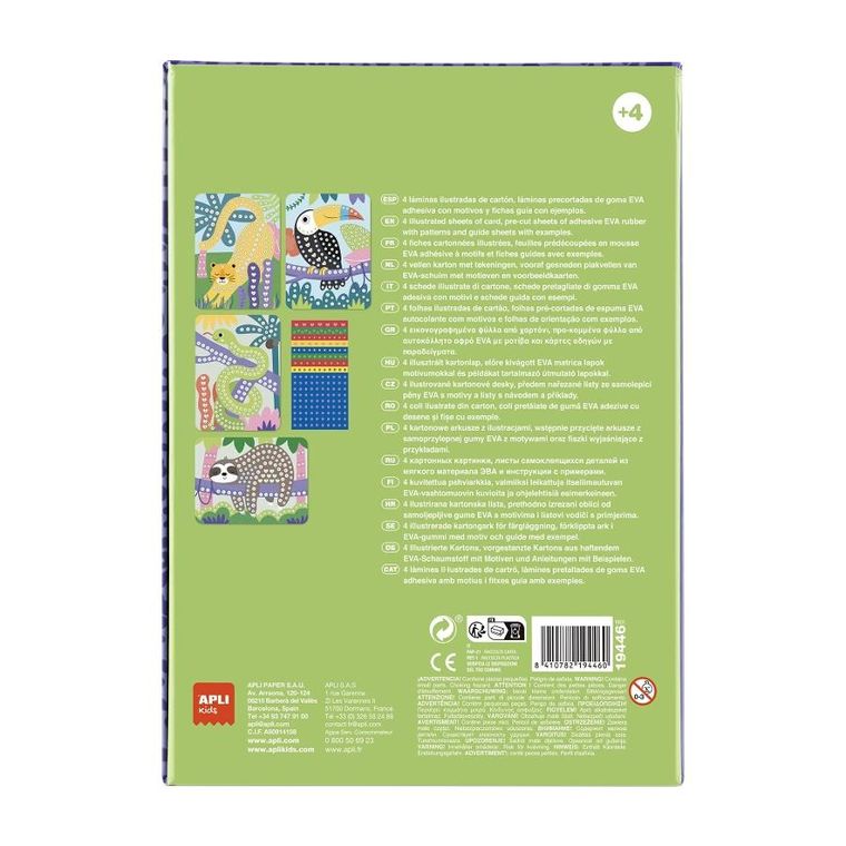 Apli Kids, Mozaika Dżungla, zestaw artystyczny z piankowymi naklejkami