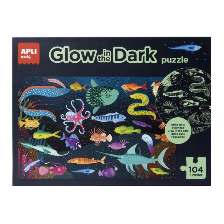 Apli Kids, Ocean, puzzle świecące w ciemności, 104 elementy