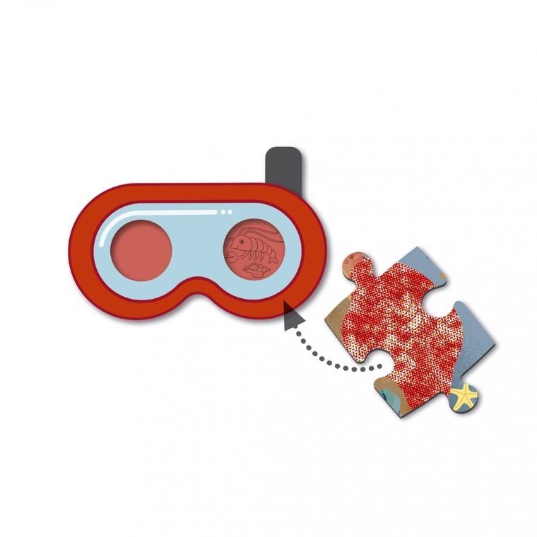 Apli Kids, Plaża, puzzle z magicznymi okularami