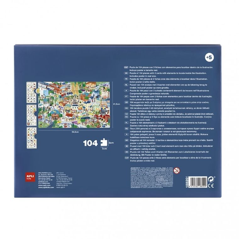 Apli Kids, puzzle obserwacyjne, Miasto, 104 elementy