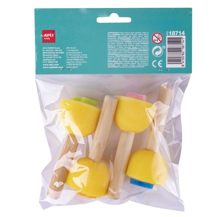 Apli Kids, stempelki z gąbki z drewnianą rączką