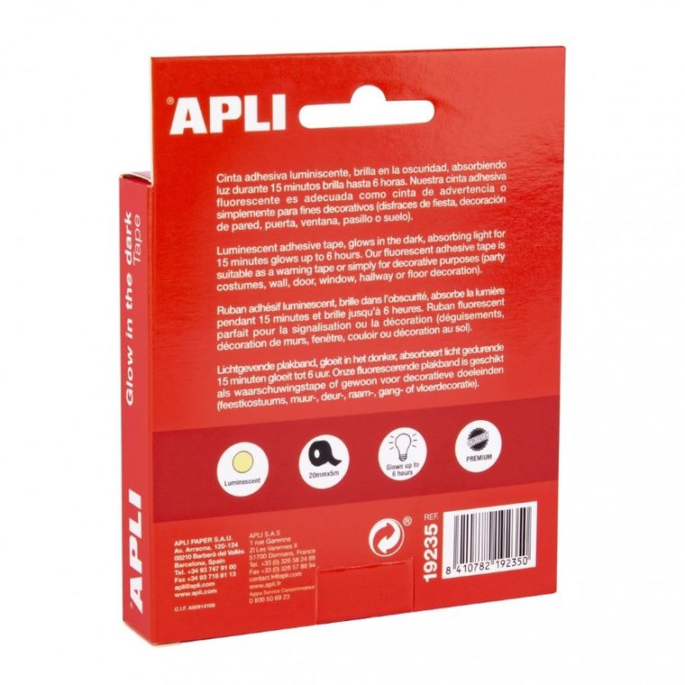 Apli Kids, taśma klejąca świecąca w ciemności, 20mmx5m