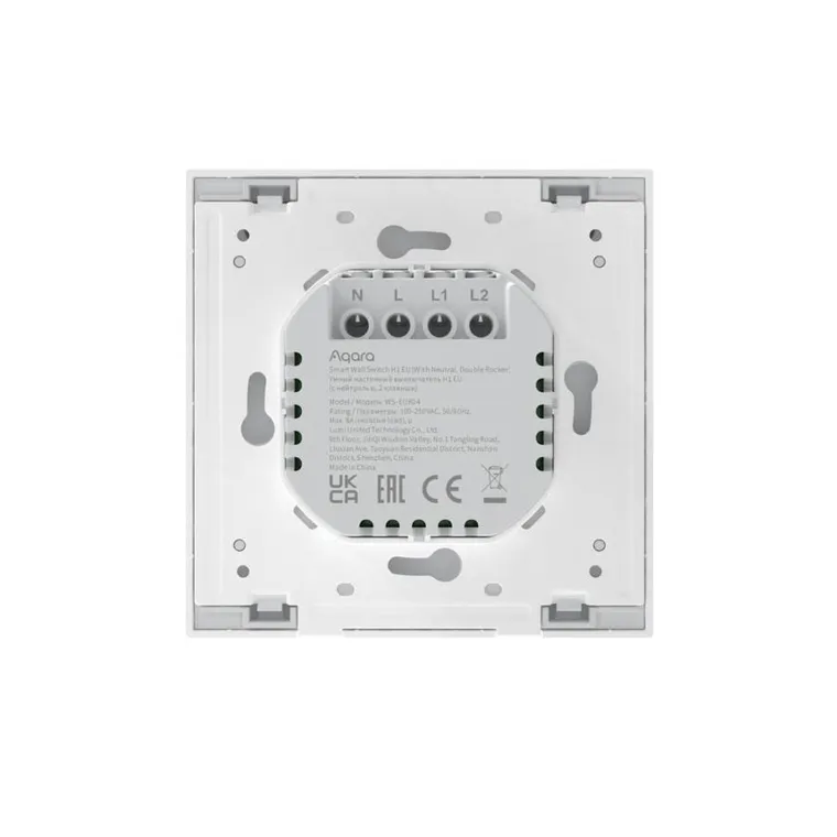 Aqara, Wall Double Switch H1, przełącznik, z neutral, Zigbee 3.0, EU, WS-EUK04