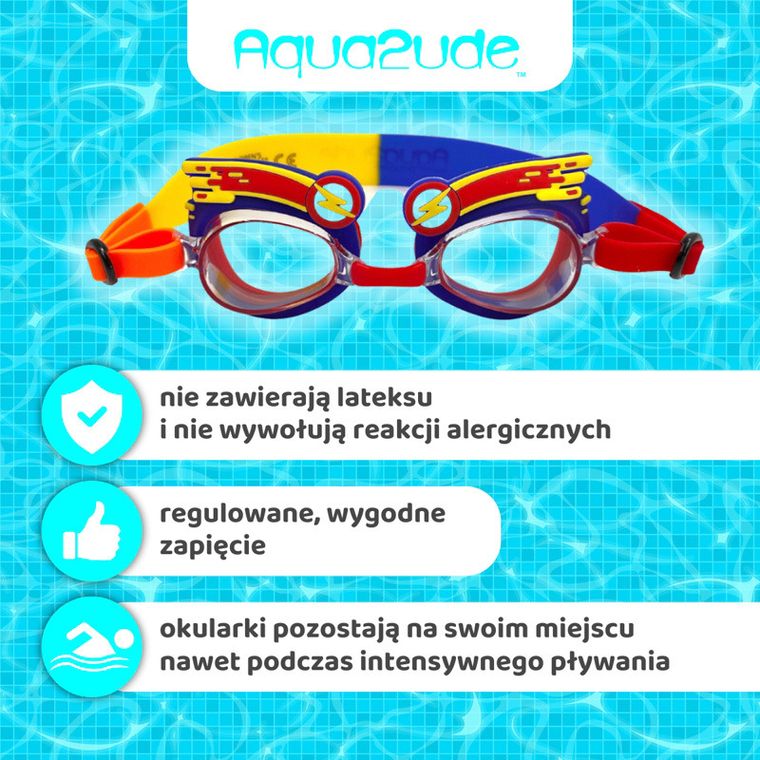 Aqua2ude, okulary do pływania dla dzieci, Błyskawica