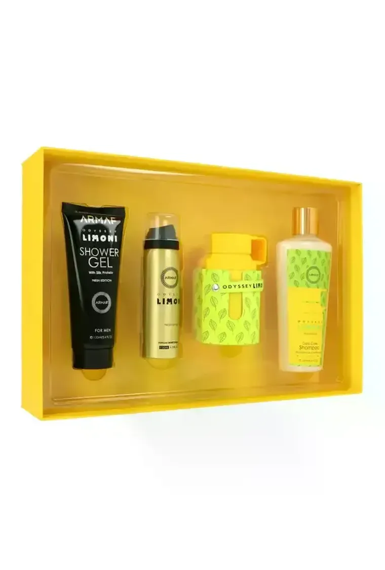 Armaf, Odyssey Limoni Fresh Edition, zestaw: woda perfumowana, 100 ml + perfumowany spray do ciała, 50 ml + żel pod prysznic, 100 ml + szampon, 250 ml