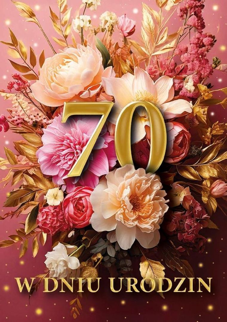 Armin Style, karnet B6 z kopertą, urodziny 70, różowy