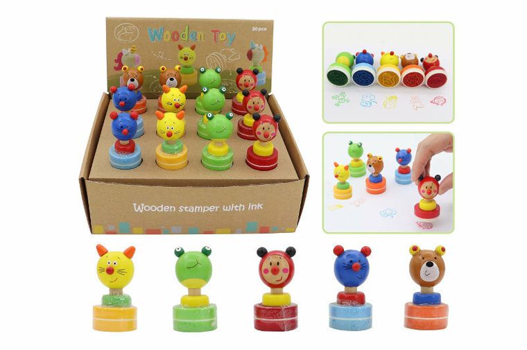 Artyk, drewniany stempelek z tuszem