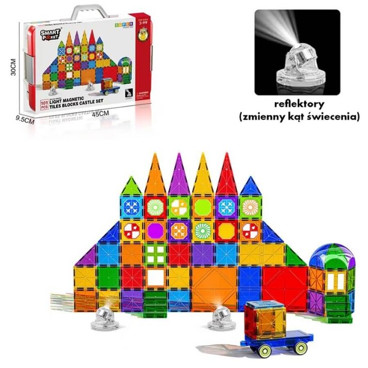 Askato, klocki magnetyczne, 101 elementów