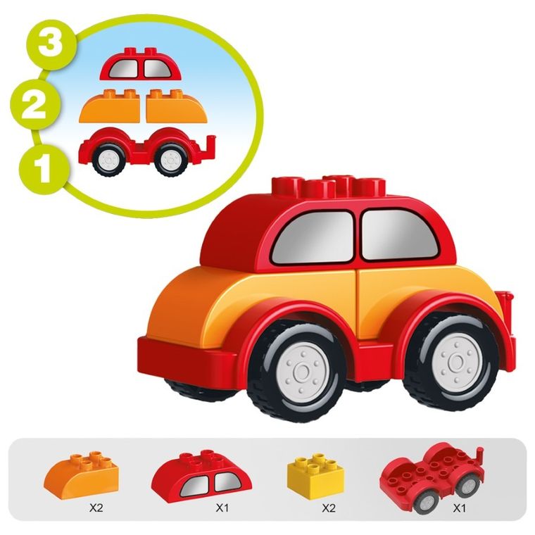 Askato, Klocki Małych Geniuszy, Autko, 6 elementów