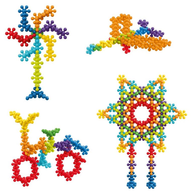 Askato, Klocki Małych Geniuszy, Kwiatki i kulki, 160 elementów