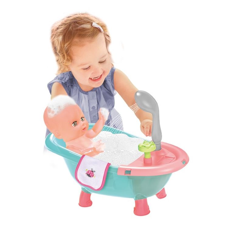 Askato, lalka z wanienką, szare ubranko