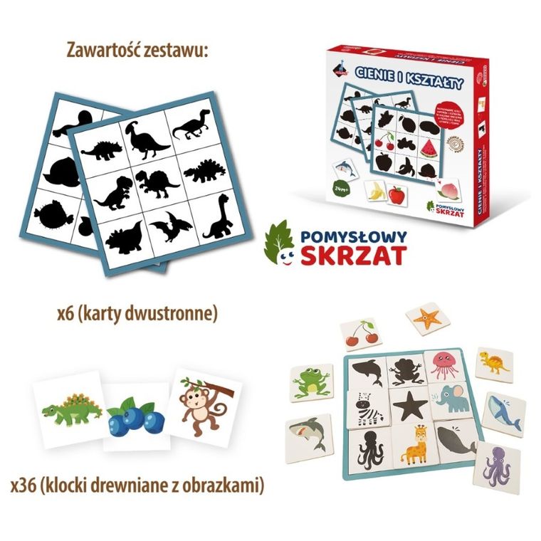 Askato, Pomysłowy skrzat, cienie i kształty, drewniana układanka