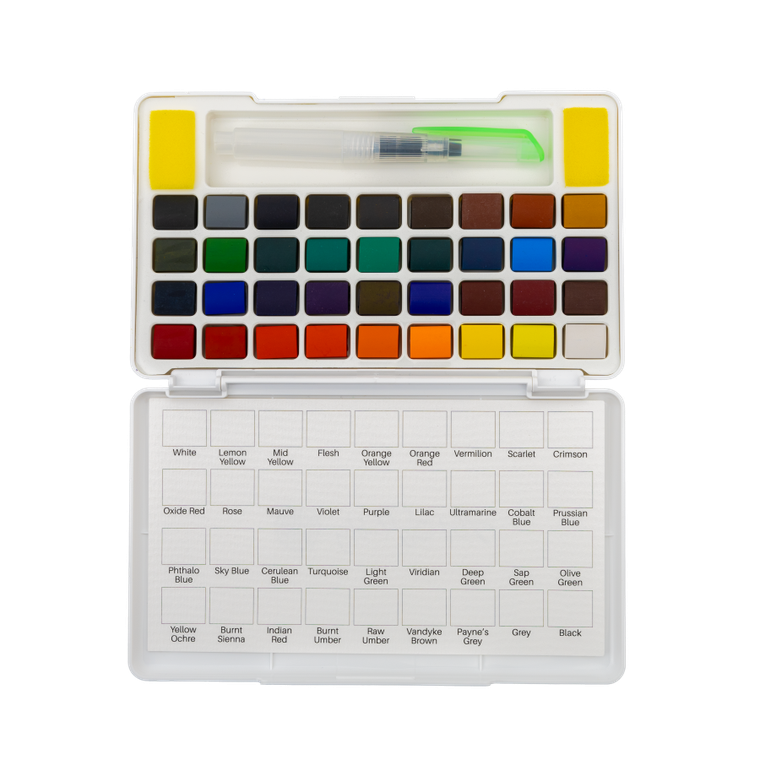 Astra, Art&Hobby, zestaw: farby akwarelowe + pędzelek wodny + paletka, 36 kolorów