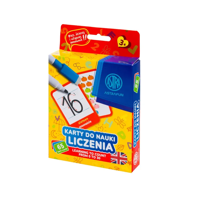 Astra, Astrafun, karty edukacyjne pisz i ścieraj do nauki alfabetu, liczenia, mnożenia, zegaru