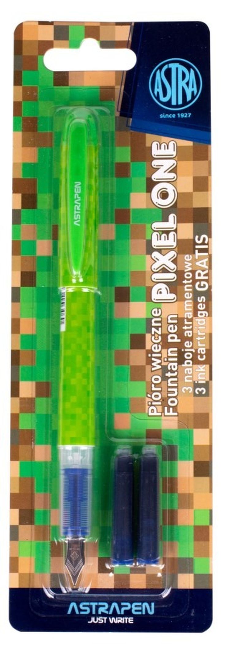 Astra, Astrapen, pióro młodzieżowe + 3 naboje, Pixel One, 1 szt.