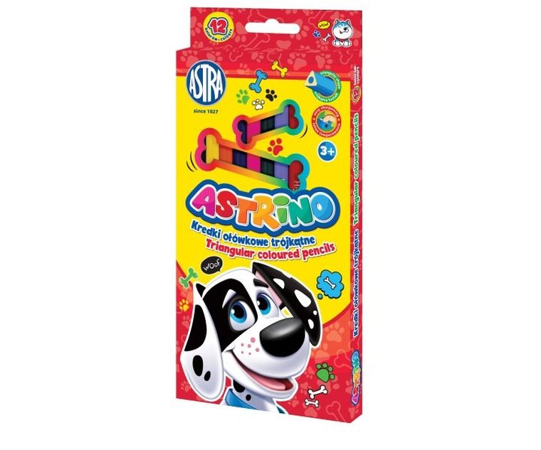 Astra, kredki ołówkowe, trójkątne, 12 kolorów
