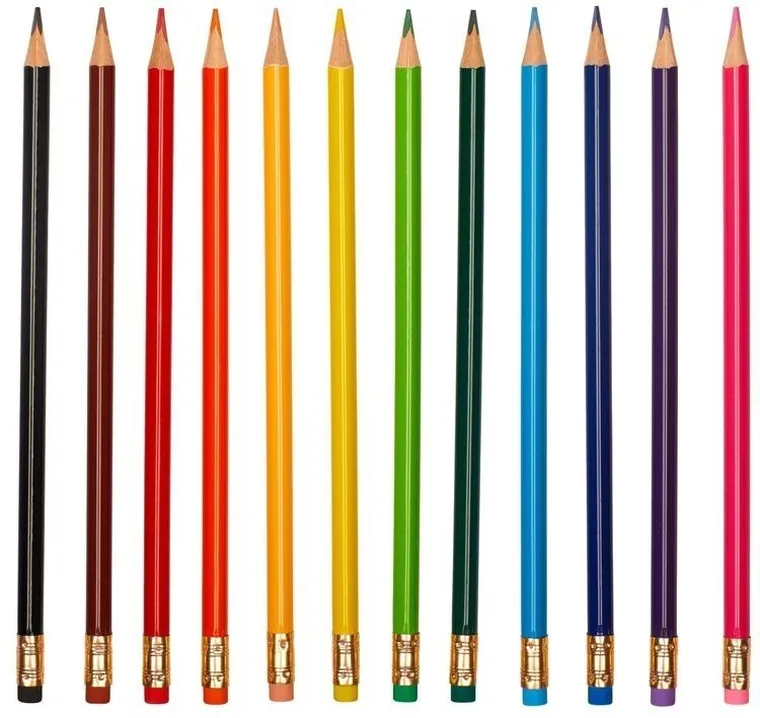 Astra, kredki ołówkowe z gumką i temperówką, 12 kolorów