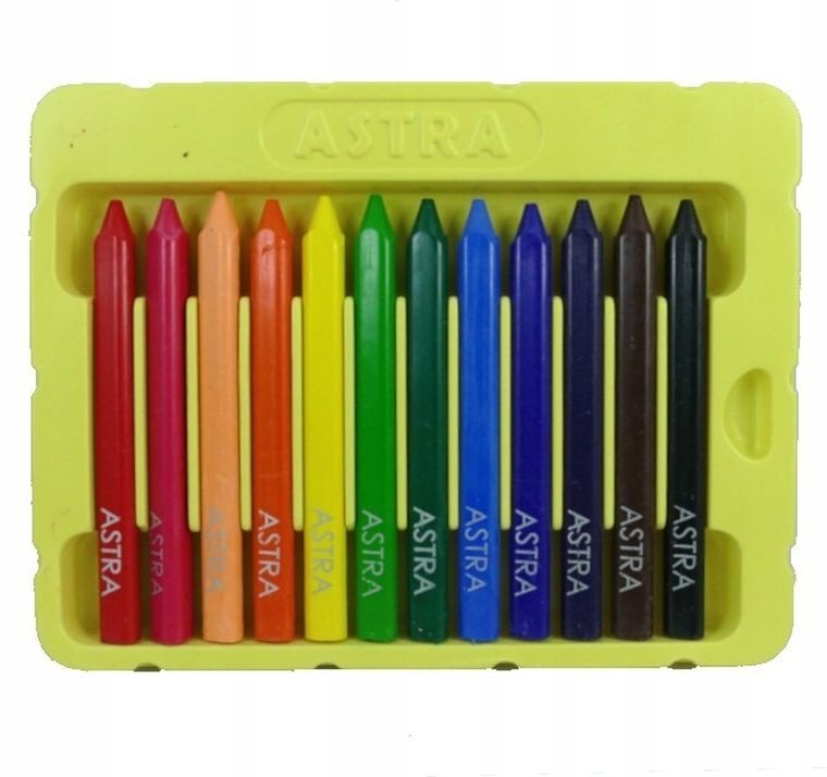 Astra, kredki świecowe trójkątne, 12 kolorów