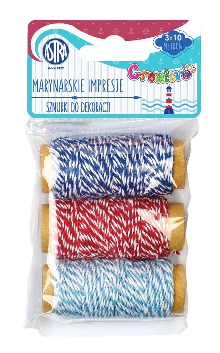 Astra, Marynarskie impresje, sznurki do dekoracji, 10 m, 3 szt.