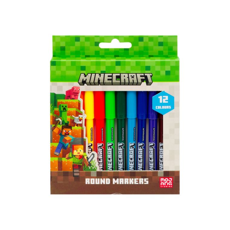 Astra, Minecraft, flamastry okrągłe, 12 kolorów