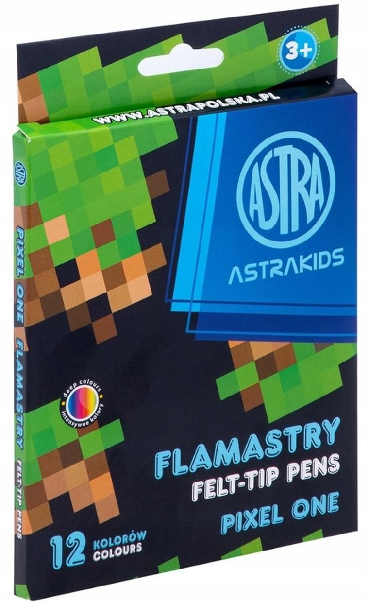 Astra, Pixel One, flamastry okrągłe, 12 kolorów