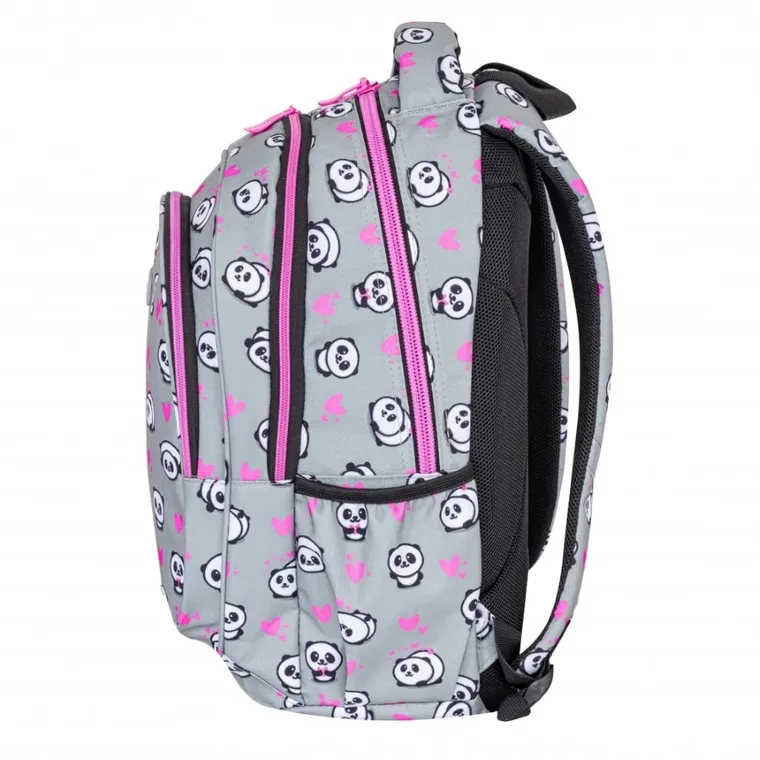 Astra, plecak szkolny, 3-komorowy, Panda