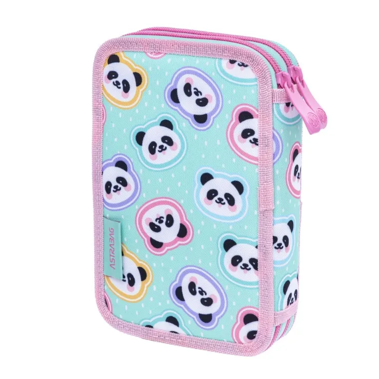 Astrabag, piórnik rozkładany, podwójny, Minty Pandas