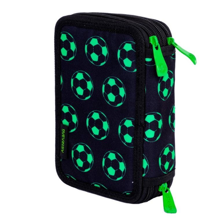 Astrabag, piórnik rozkładany, potrójny, z wyposażeniem, Neo Football