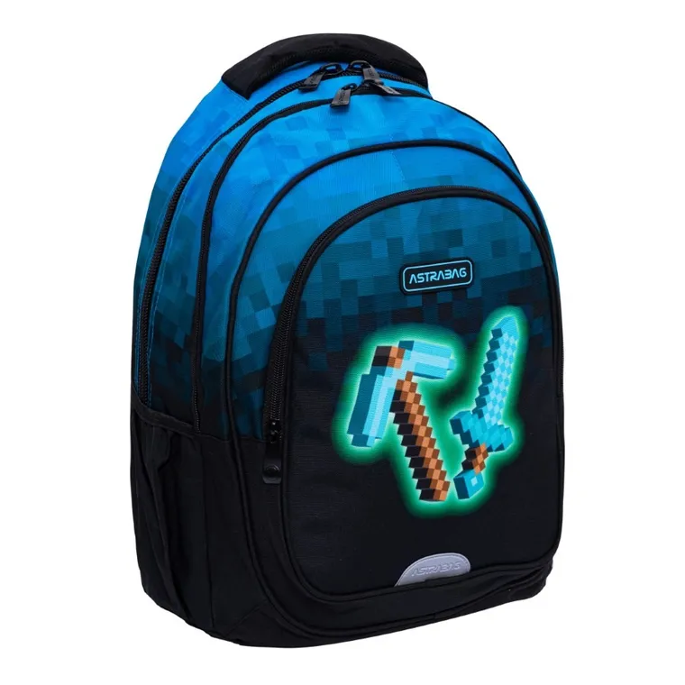 Astrabag, plecak szkolny, 3-komorowy, Blue Pixel