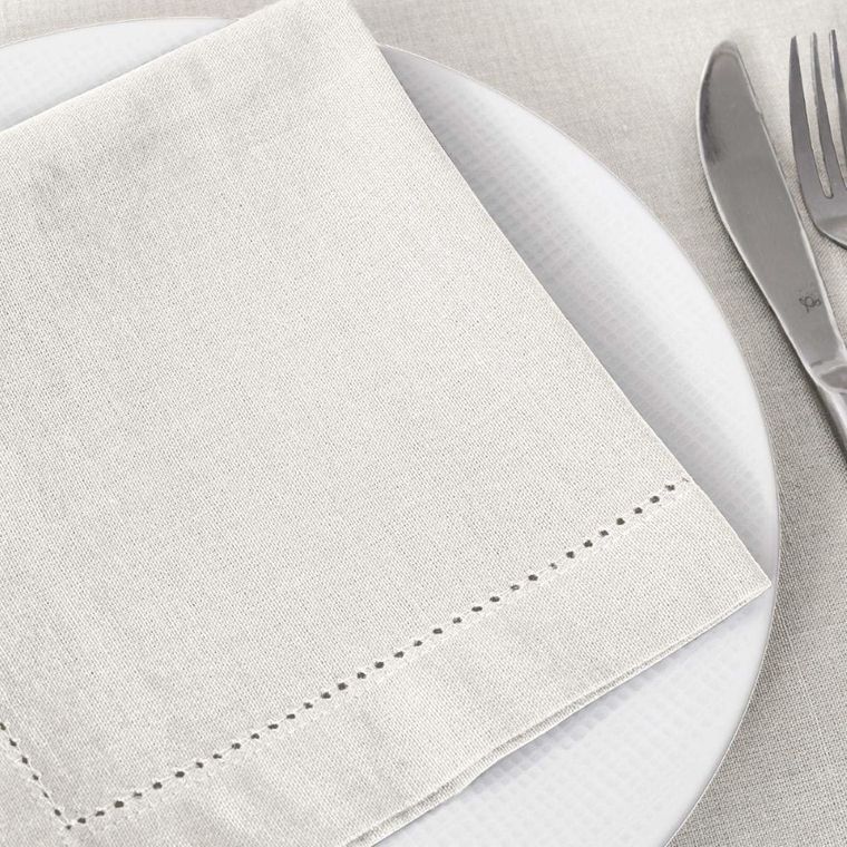 Atmosphera, 4 serwetki na stół, Chambray, 40-40 cm, białe