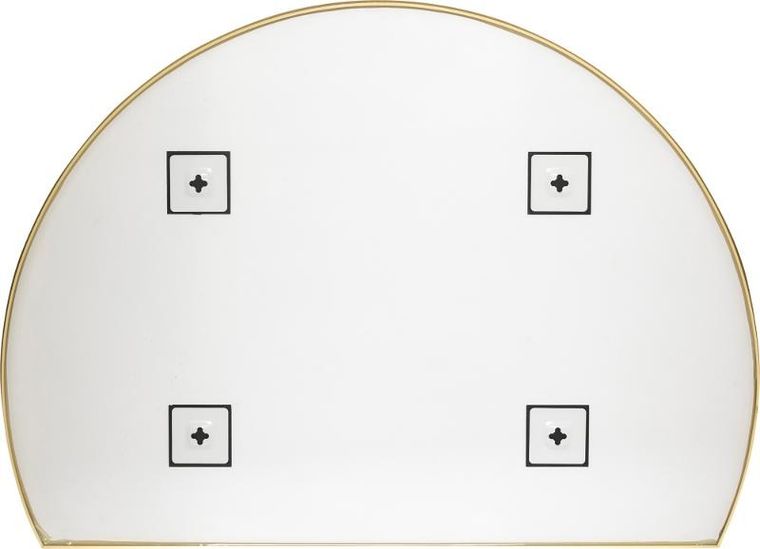 Atmosphera, Alice, półokrągłe lustro do przedpokoju, metalowa rama, 90-65 cm