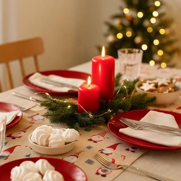 Atmosphera, bieżnik na stół, skrzaty świąteczne, 28-300 cm