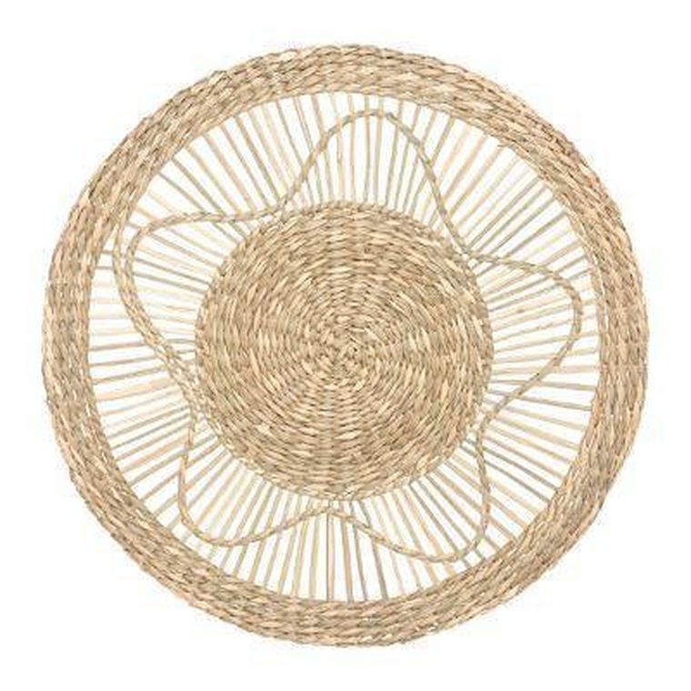 Atmosphera, dekoracja ścienna z trawy morskiej, 3 koła