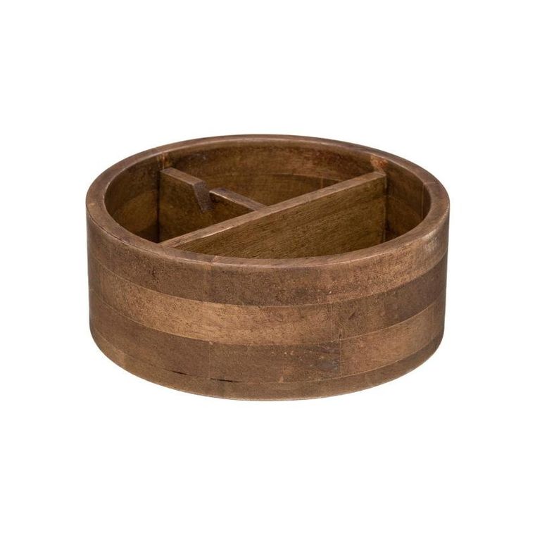 Atmosphera, drewniana szkatułka na biżuterię z lusterkiem, okrągła