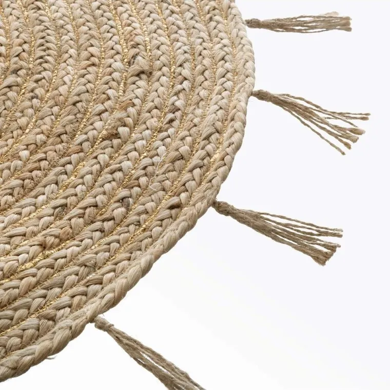 Atmosphera, dywan dekoracyjny z juty, Ø 80 cm, okrągły z frędzlami