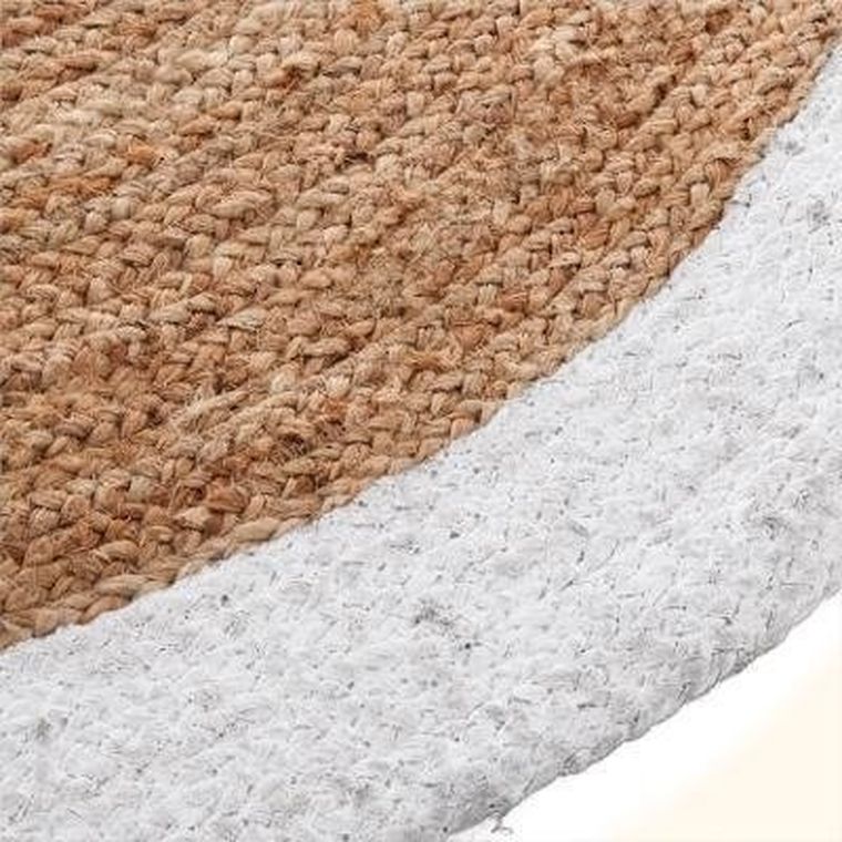 Atmosphera, dywan z juty okrągły, Ø 120 cm, z białym obrzeżem