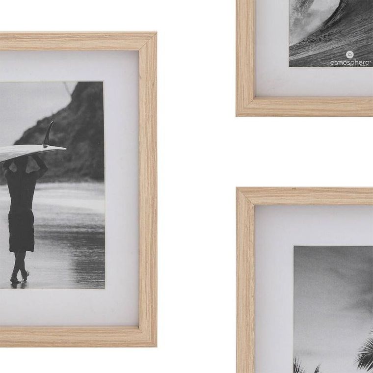 Atmosphera, Erin, zestaw ramek na zdjęcia, kolor dębowy, 5 ramek różnej wielkości