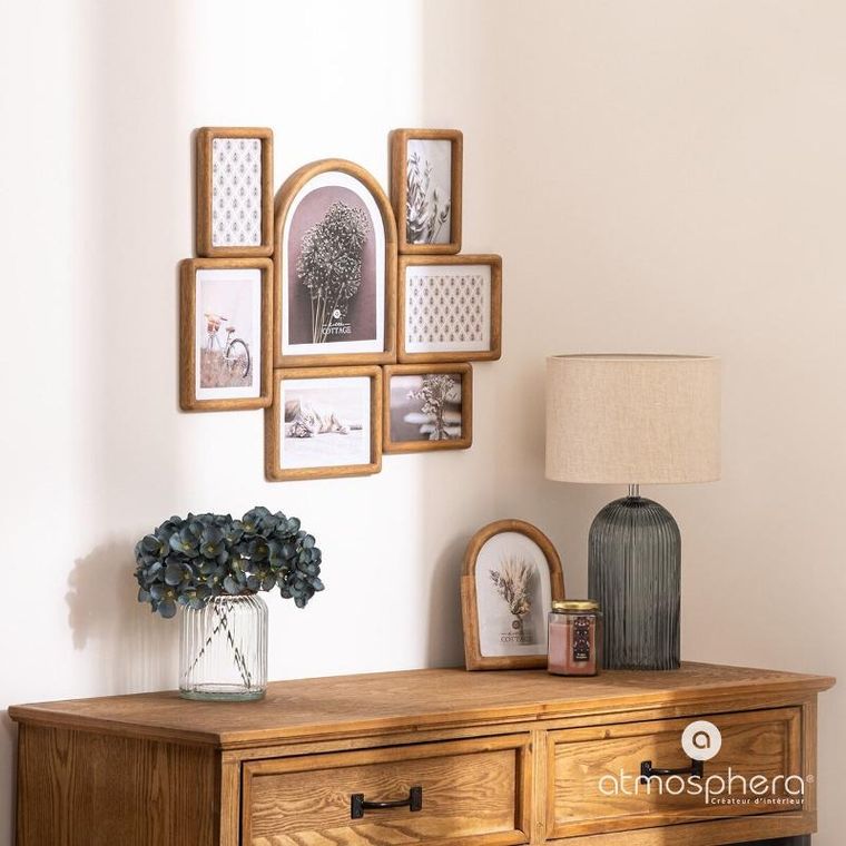 Atmosphera, Felisa, drewniana multirama, 7 zdjęć, 57,2-46,6 cm