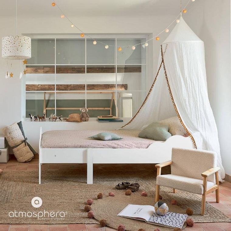 Atmosphera for kids, fotel dla dziecka z obiciem typu miś, stelaż z drewna sosnowego