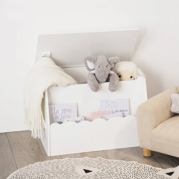 Atmosphera for kids, regał ze schowkiem na zabawki, biały