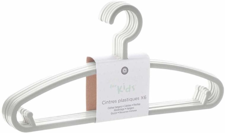 Atmosphera for kids, wieszaki na ubrania, 6 szt., szare
