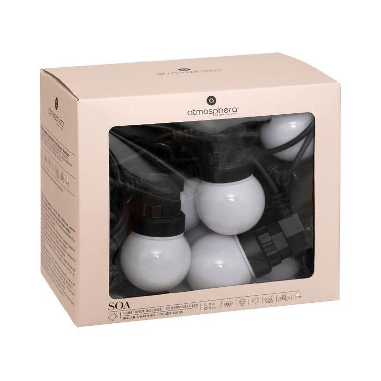 Atmosphera, girlanda solarna LED, Soa, 10 żarówek, 8 m