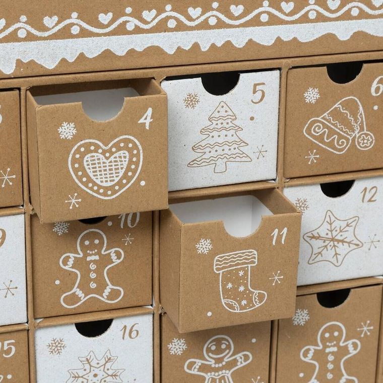 Atmosphera, kalendarz adwentowy, w kształcie domu, 38-41 cm