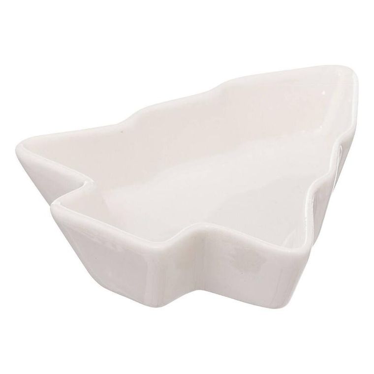 Atmosphera, komplet miseczek w kształcie choinki na bambusowej tacy, średnica 27 cm, 6 szt.