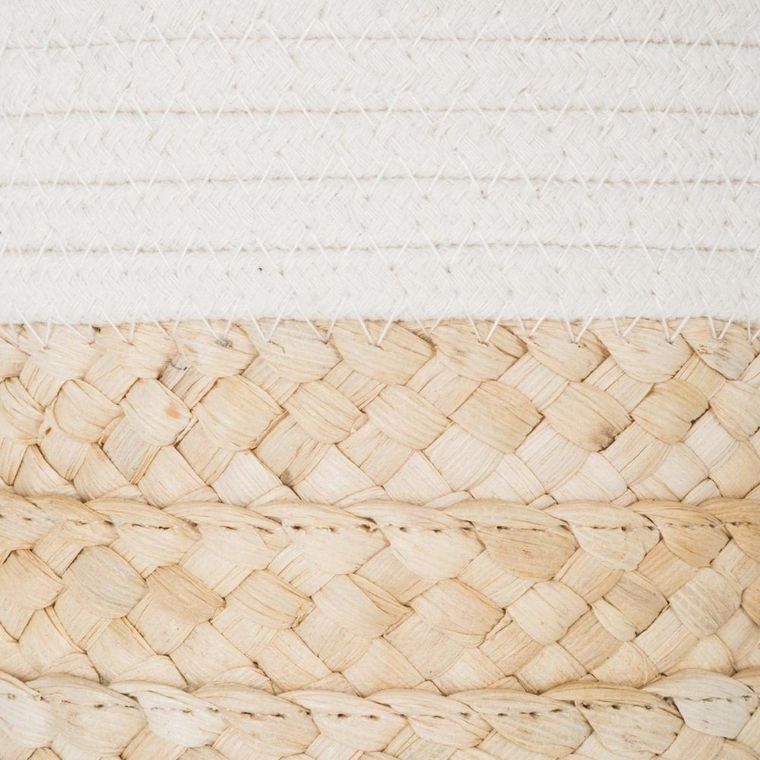 Atmosphera, kosze dekoracyjne z wikliny, 4 rozmiary, komplet z białą aplikacją