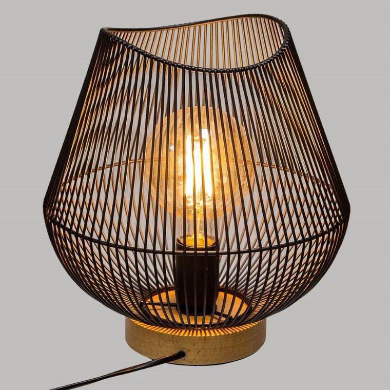 Atmosphera, lampa stołowa w stylu loft, Jena, czarna, 28 cm
