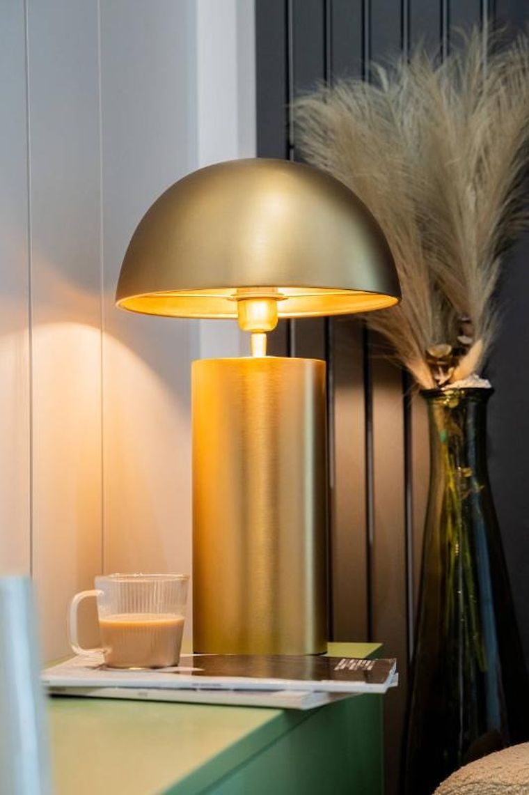 Atmosphera, lampa stołowa złota, Champi, grzybek, wys. 50 cm