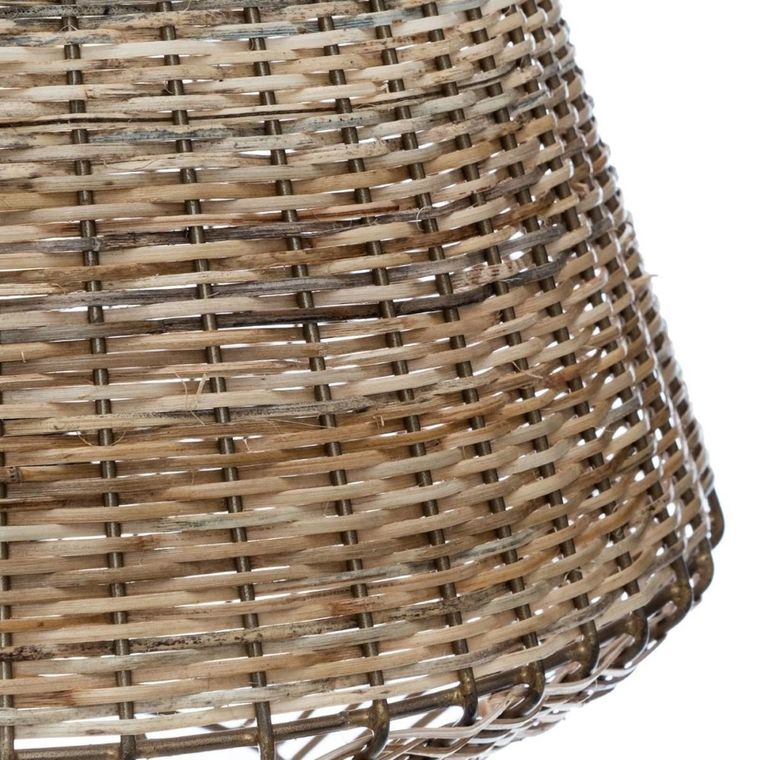 Atmosphera, lampa z wikliny i metalu, Cheraw, 33,5 cm, beżowa