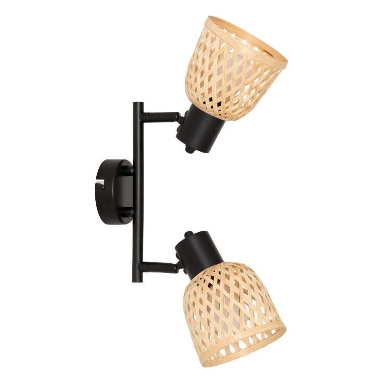 Atmosphera, Lio, lampy sufitowe, 2 klosze z plecionego bambusa, 2xśrednica 17 cm