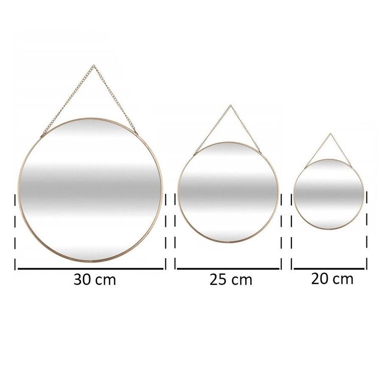 Atmosphera, lustra wiszące o okrągłym kształcie i różnych rozmiarach, 3 szt.